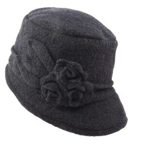 BORDONI 🇮🇹 WOMEN'S BLACK WOOL WINTER  HAT